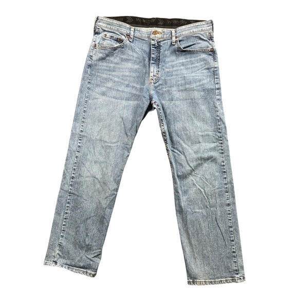 Wrangler Other - Wrangler Relaxed Fit Jeans Mens 34x29 (36X29) Light Denim Stretch Workwear‎